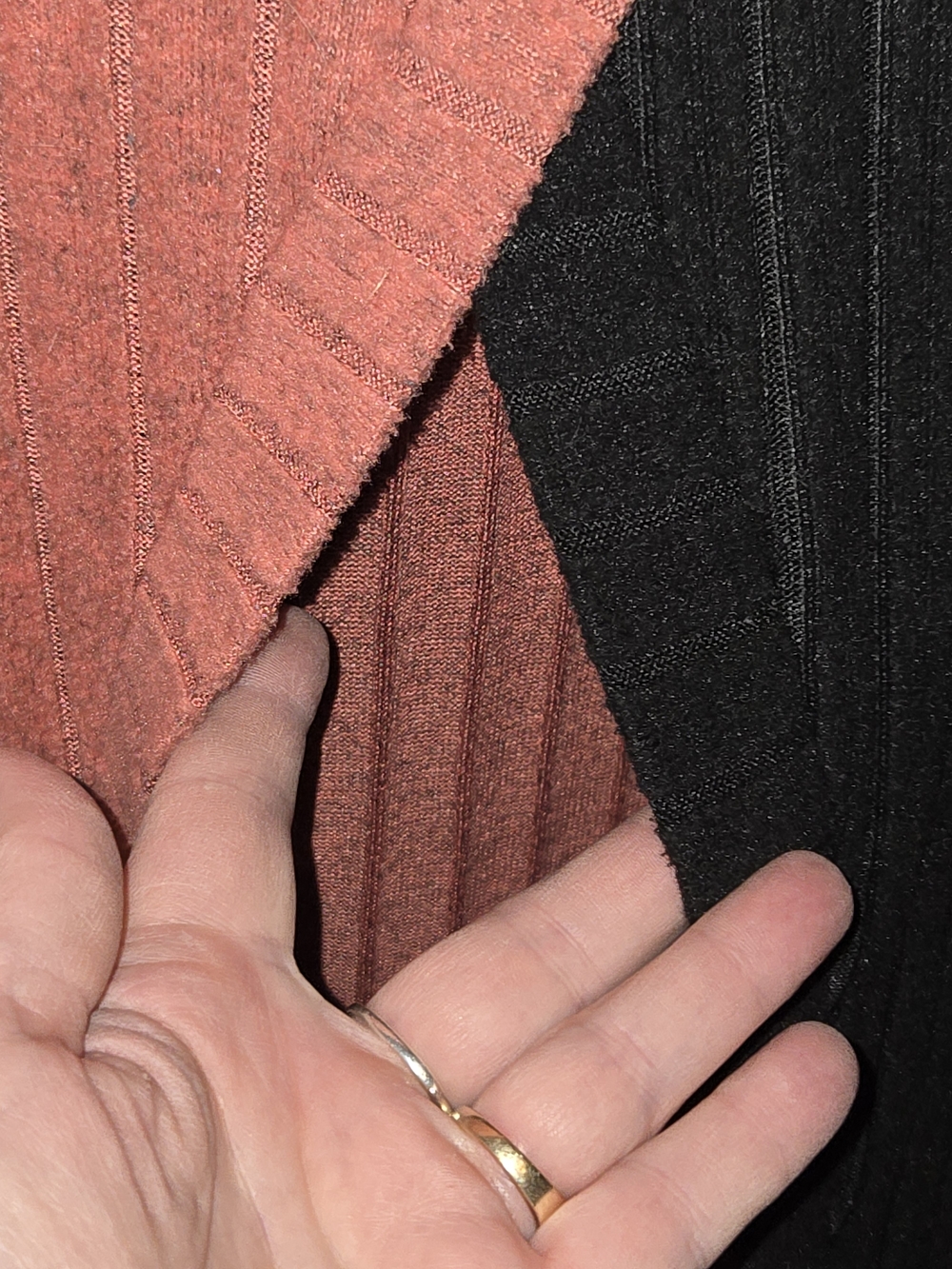 Button-Detail Ribbed Square-Neck Sweater Top - Rust Color - Picture 3 of 6